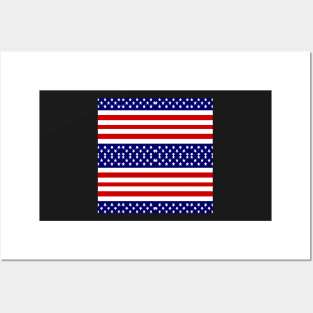 Stars and Stripes Alternating Horizontal Pattern Red White Blue Posters and Art